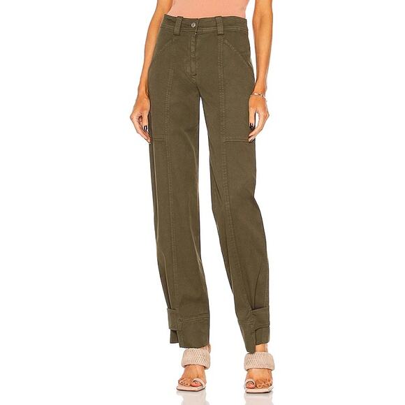 A.L.C. Briar Pants Clover Green Cargo Relaxed Size 2 Cotton Belted Relaxed Leg - Picture 8 of 10